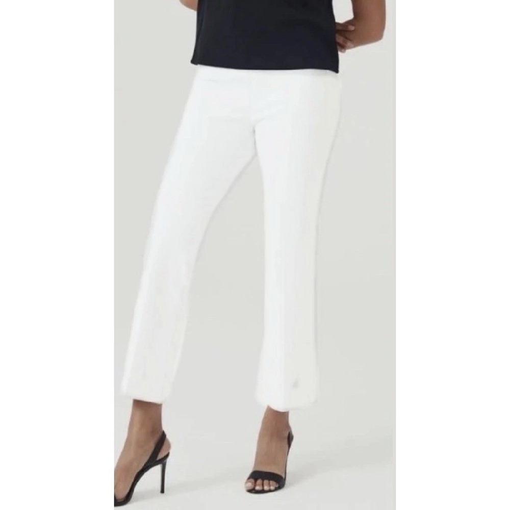 SPANX Women's 1X On-The-Go Cropped Kick Flare Pants Classic White Summer